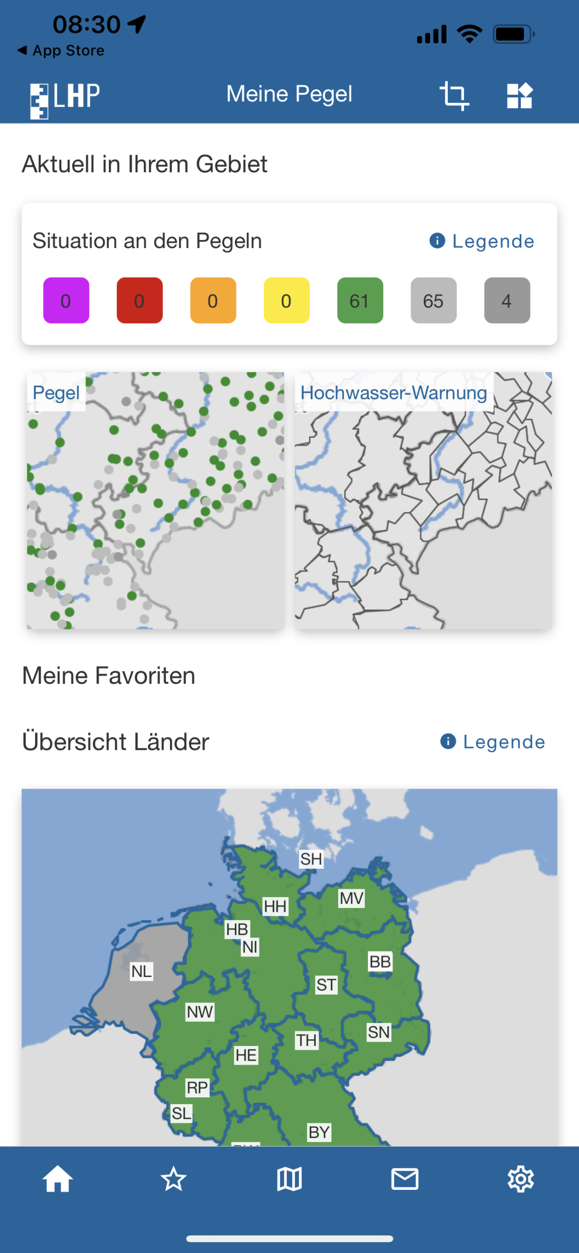 Meine-Pegel-App – Übersicht